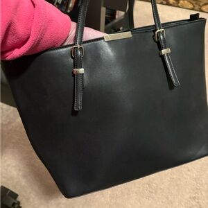 Chic Black Leather Tote Bag